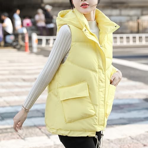 XUNRYAN Puffer Vest Teen Girls Quilted Lightweight Jackets Sleeveless Winter Down Coat Hooded Outwear Waistcoat Padded Gilet4