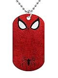 FOC Enterprises Superhero Spiderman Military ID Dog Tag Stylish Pendant Necklace with 27 in Adjustable Ball Chain