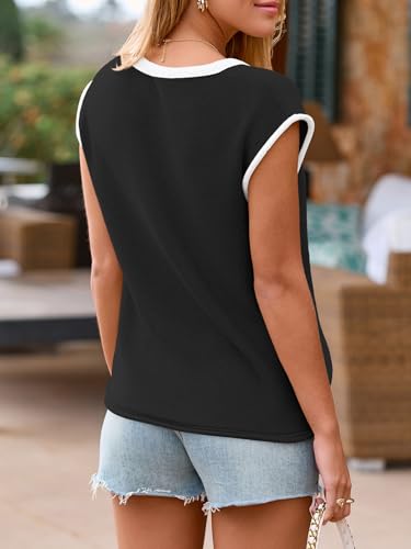 Image of Imily Bela Summer Cap Sleeve Sweater Vest for Women Casual V Neck Sleeveless Knit Pullover Tank Tops 2025 Spring Shirts