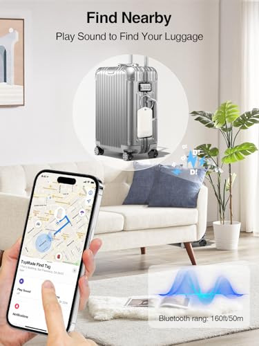 Image of TopMade Luggage Tags, Works with Apple Find My, Smart Suitcase Tag Tracker