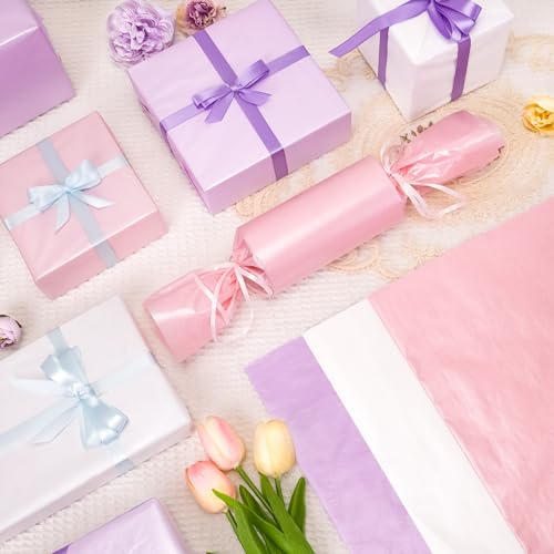 Image of Larcenciel Valentine's Day Tissue Paper Gift Wrap, Metallic Pearlescent Shimmer Tissue Wrapping Paper for Holidays, Weddings, Birthdays, Parties - 30 Sheets 20x14 inch