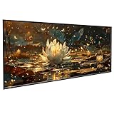Diamond Painting Paisaje Dibujos con Diamantes Loto Diamond Art DIY Manualidades Adultos, Rhinestone Bordado De Punto De Cruz Art Pintura para Decoración De Pared Del Hogar, Regalo 50x100CM PJY9 H-Q