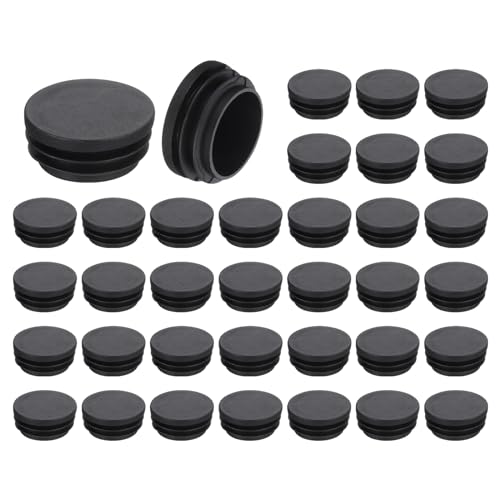 uxcell Round Plastic Plug,40mm(1.57") OD Furniture Leg Pipe Insert 36Pcs