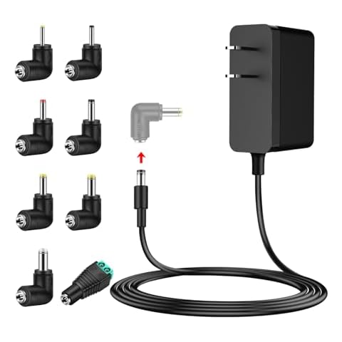 Lnauy 12V 2A Charger for Hollywood Vanity Mirror Bedroom Light Up Compatible with Hansong DC117-15 DC11715 Lighted and Compatible with FENCHILIN Vanity Mirror Power Cord Cover