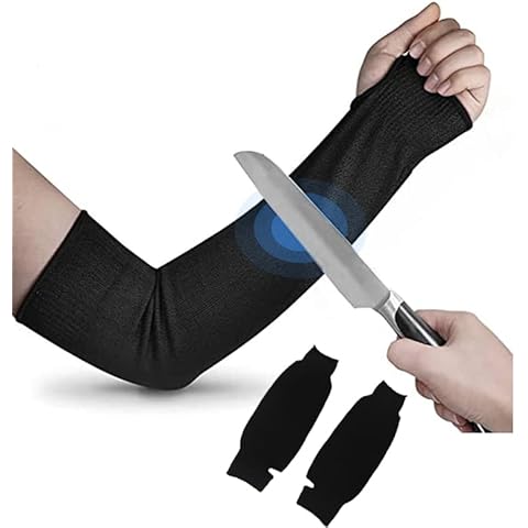 IXIGER Cut Resistant Sleeves,arm Protection For Gardeners,arm Protectors For Thin Skin,45cm Kevlar Sleeves Arm Protection Sleeves For Garden, Kitchen, Welding, Etc.1 Pair (black) Cover
