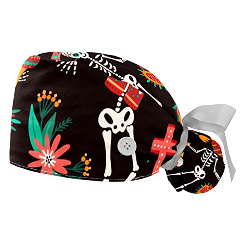 Casquettes de travail respirantes JDEZ anti-transpiration avec motifs squelettes