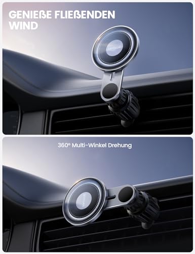 Lamicall für MagSafe Autohalterung, Handyhalter Auto - [2026 Glas-Platte] Universal Handyhalterung Auto Magnet, Starke Magnetische KFZ Lüftung Halterung für iPhone 16 15 14 13 12 Pro Max Smartphone 6