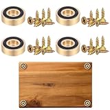 Yaocom 4 Pcs Brass Cutting Board Feet with Nonslip Pads 0.8 x 0.31 Inch Board Feet Legs with Silicone Rubber and Screws Kit for Kitchen Unfinished Cutting