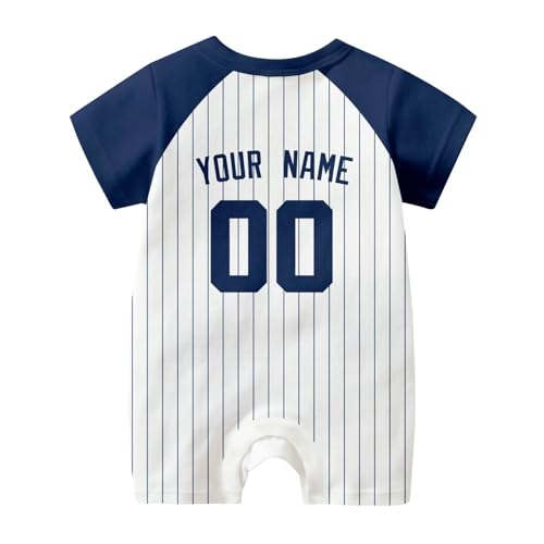 Image of KREDE Baby Clothes Unisex Bodysuit White Custom Name Number for Baby Boys