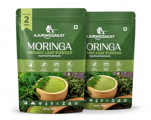 Image of Organic India Moringa Powder, Essential Nutrition Superfood, Helps Naturally Boost Energy Levels, Improves Stamina & Vitality, Rich In Vitamins & Minerals (200 GM - Pack Of 2)
