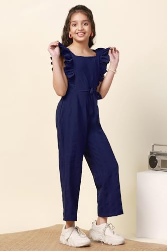 Image of Fashion Dream Girl's Ankle Length Solid Jumpsuit