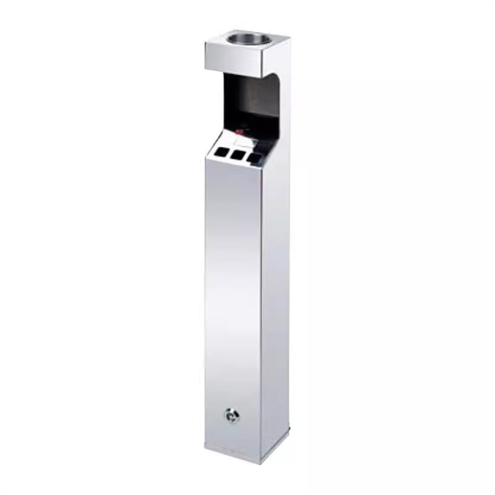 DFEDHF Garbage Cans Outdoor Wall-Mounted Stainless Steel Ash Column Smoke Extinguishing Column Cigarette Butt Collector Smoking Column Trash Can Outside Trash Bin