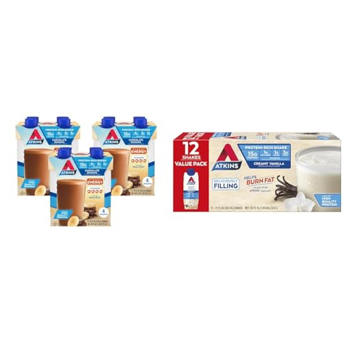 Atkins Chocolate Banana Protein Shake 15g Proteína 12 Ct miniatura 1