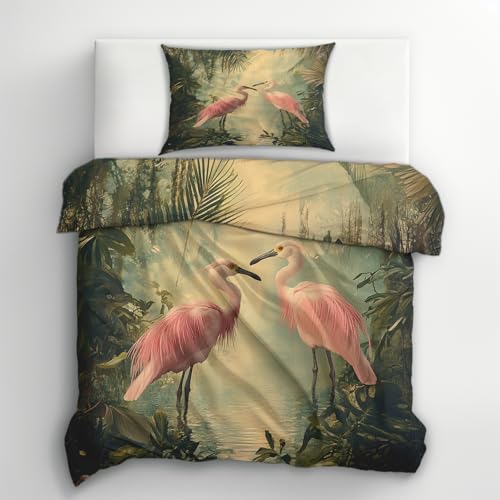 Parure de lit forêt tropicale 140x200 microfibres housse couette 1 personne - 4
