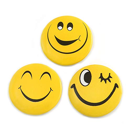 Avalaya Badge smiley clin d'œil 3 cm de diamètre