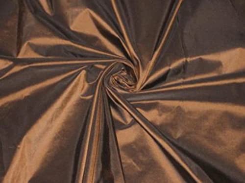 Taffetas de soie marron café foncé TAF22 tissu haute couture de 137 cm