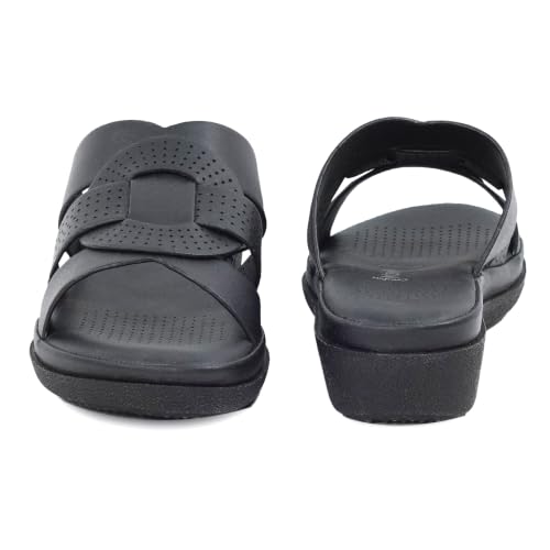 Image of Moshun Criss Cross Sandals for Women & Girls | Multi Strap & X Strap Flat Sandals, Bounce Back Technology Footbed with Adjustable Strap, Anti-Slip Sole | Lightweight Daily Wear Casual Slip-On Sandals