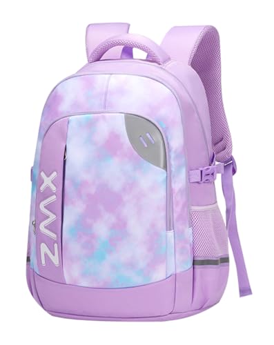 JiaYou Unisex Child Junior Middle School Daypack Lightweight Girls Boys Backpack(Purple,45 Liters)