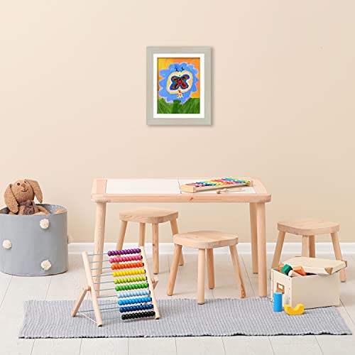 Image of Americanflat Kids Artwork Frame Changeable (Light Wood) - Magnetic Door Holds 100 Art Pieces - 8.5x11 Letter Size Display with Mat or 10x12.5 Without Mat - My Mini Masterpiece (Pack of 8)