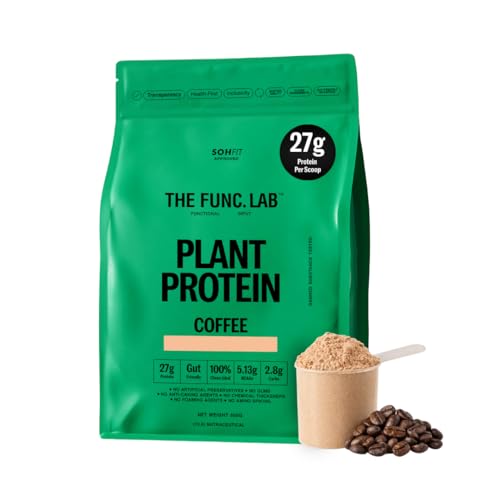 Image of The Func. Lab Plant Protein for Men and Women - Coffee Flavour | 500g | 27g Protein per Scoop | Pea and Rice Blend | Vegan, Sugar‑Free | 100% Clean Label, Gut Friendly, Vegetarian