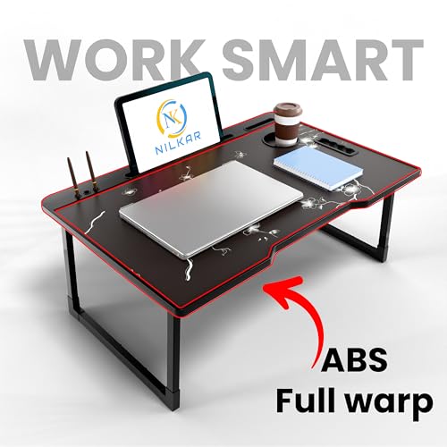 Image of Study Table Bed Table Premium Laptop Table /Foldable and Portable Wooden /Writing Desk for Office /Home /School (CTD Flower)