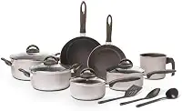 Brinox, Jogo de Panelas Brinox 10 Peças Ceramic Life Nevada Champanhe