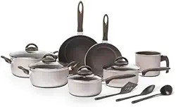 Brinox, Jogo de Panelas Brinox 10 Peças Ceramic Life Nevada Champanhe