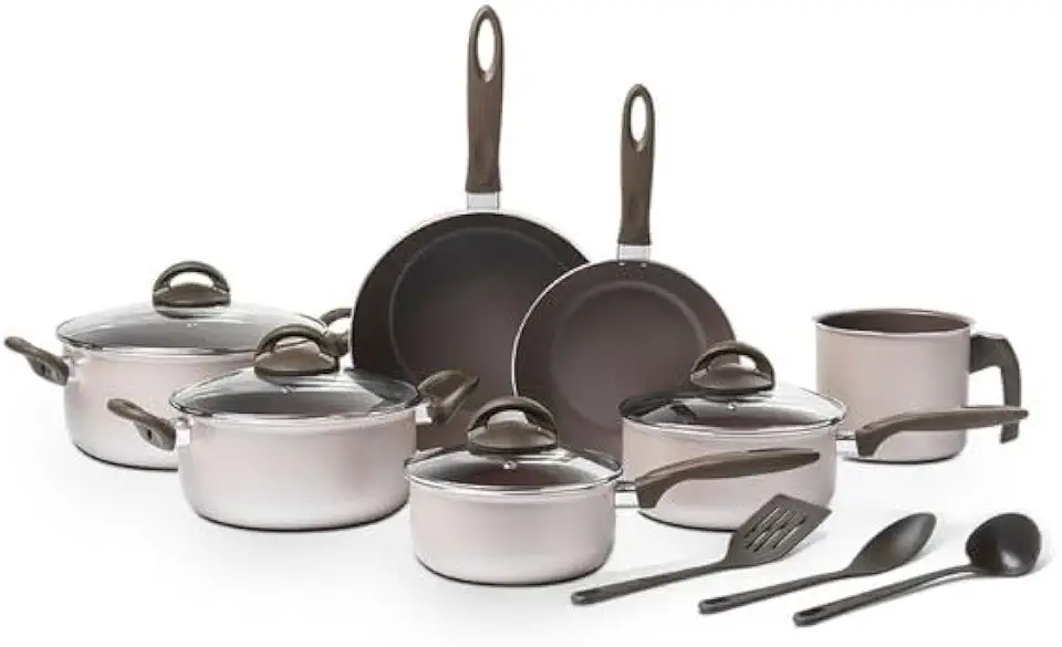 Brinox, Jogo de Panelas Brinox 10 Peças Ceramic Life Nevada Champanhe