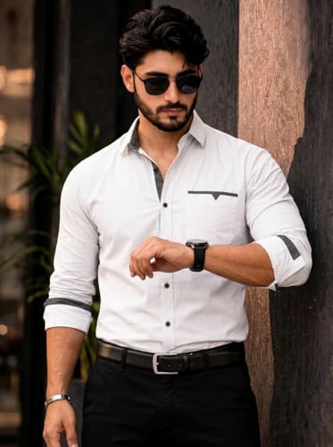 Image of Amazon Brand - INKAST Cotton Shirt for Men | Regular Fit Full Sleeve Casual Shirt | Stylish Formal Office Wear Shirts for Men | Soft Comfortable Breathable Cotton Fabric | Fashionable Office Wear
