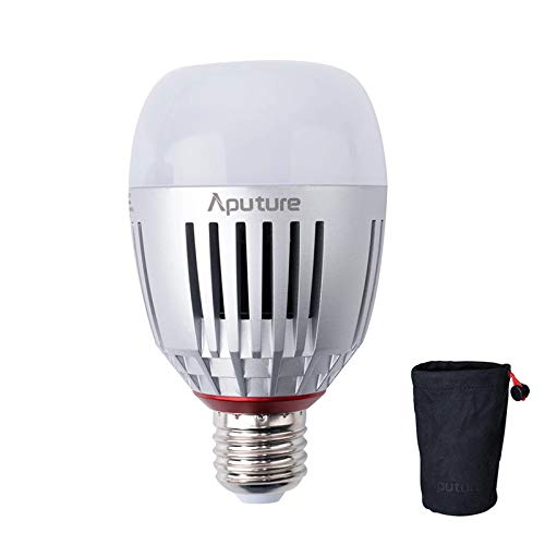 Aputure Accent B7C Smart Led Light Bulbs,1 Pack,7W RGBWW,2000k-10000k Bi Color,CCT/HSI/FX Mode,App Control Built-in Battery, E26/E27 Socket
