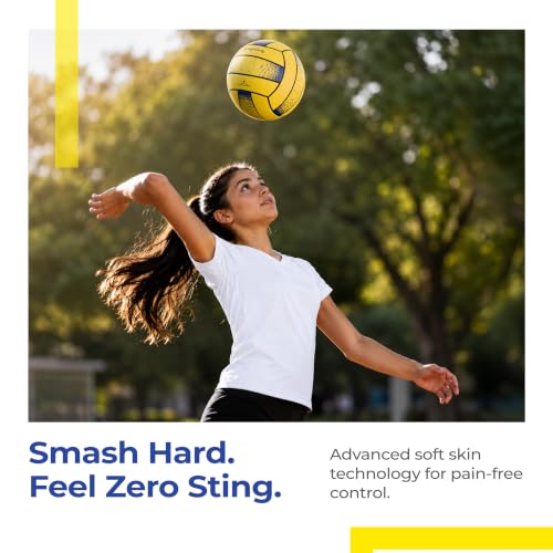 Image of Lifelong Volleyball for Kids, Teens & Adults | Lightweight PVC | Soft Touch Training Ball | Indoor & Outdoor Play | Beach, Pool & Recreational Play | Yellow | 8.6 inches