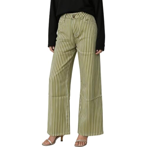 Pantalon large femme bouton et fermeture éclair coupe droite