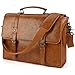 Lubardy Sacoche Ordinateur Portable 15,6 Pouces Cuir PU Sac à Main Imperméable Sac à Bandoulière Homme Sac Messenger Mallette de d'affaires Travail