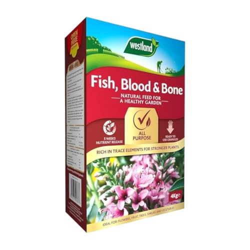 Westland Fish, Blood & Bone All Purpose Plant Food - Organic Fertilizer for Healthy Growth, Strong Roots & Vibrant Plants - Ideal for Flowers, Vegetables, Trees & Shrubs (4kg)