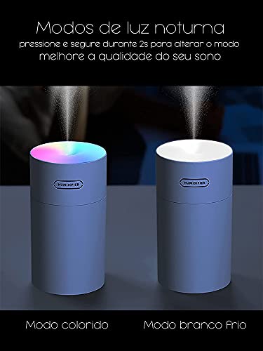 Umidificador Aromatizador De Ar USB, Umidificador De Ar De Mesa Portátil, Mini Humidificador Com Luz