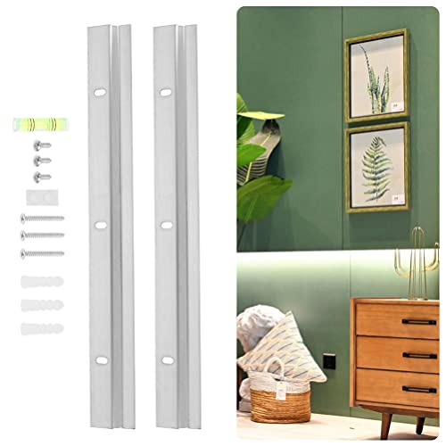Image of Housoutil 2sets French Cleat Interlocking Bracket Kit for Hanging Mirrors and Picture Frames Metal Hardware for Easy Installation and Secure Wall Mounting