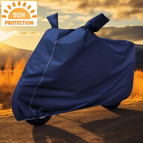 Image of Auto Hub Waterproof Bike Cover Compatible with Yamaha R15 Dustproof, UV Protection Two Wheeler Bike R15 Cover - Blue