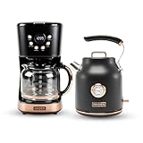 HADEN Dorset 1.7 Liter Stainless Steel Electric Hot Water Kettle Bundled with 12...