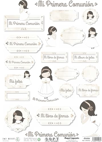 Papel de arroz para decoupage A3 en recuerdos de Primera Comunión 5