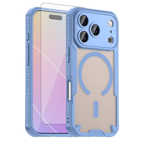 Coque iPhone 17 Pro Magsafe mate antichoc avec protecteur d'écran Asuwish
