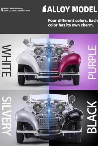 Image of 1:24 Scale Benz 500K Toy Car | Metal Pullback Diecast Car for Kids with Openable Doors, Sound, Light Effects Toy for Car Enthusiasts (Color As Per Available), Black