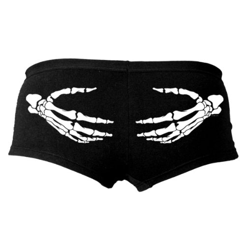 Hot Leathers PTB7074 Skeleton Hands Ladies Boy Shorts (Black, Large)