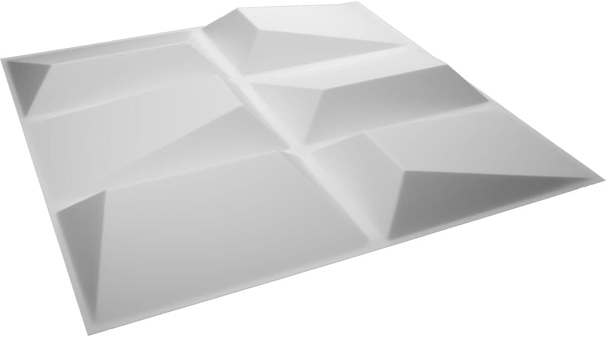 White Textured 3D PVC Decorative Wall Panel 19.63" x 19.63"