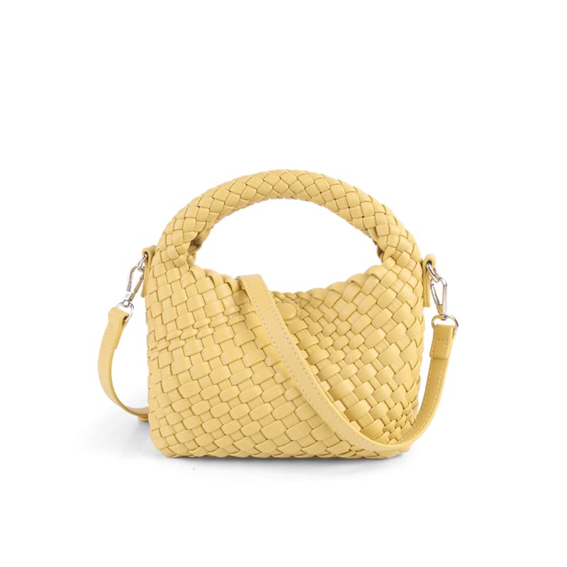 Image of Maydear Woven Purse for Women, Small Top Handle Handbag with Detachable Shoulder Strap, Crossbody Bag