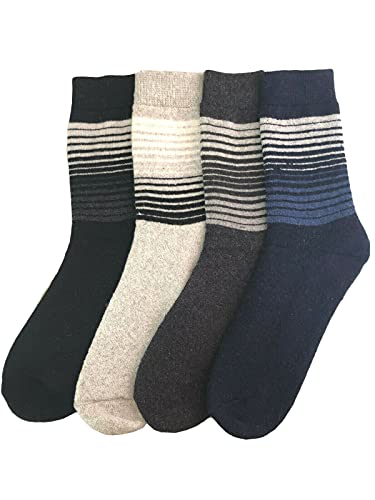 NY GOLDEN FASHION 4 Pairs Men Winter Warm Thermal Crew Thick Lamb Wool Socks Casual Ankle Socks