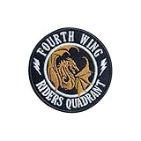 OKOMCM Dragon Riders Quadrant Circle 3'' Iron On Embroidered Patch, Fourth Wing DIY Sew On Patches, Fantasy Reader Embroidered Patches for Clothes Backpacks Hats Denim, Bookish Gift for Book Lovers