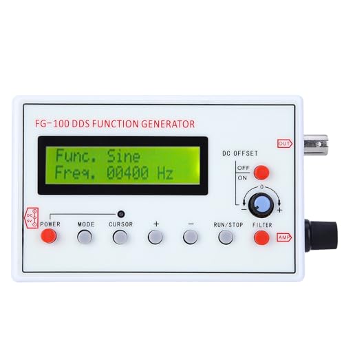 Gerador de função sunicon, gerador de função fg-100 dds, frequência senoidal 1hz-500khz, medidor de