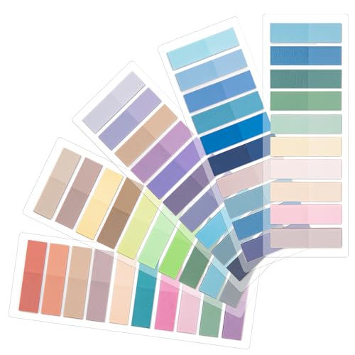 OWLKELA 1000Pcs Morandi Sticky Tabs Writable & Repositionable Book Tabs Transparent Index Tab Page Markers Sticky Notes for Annotation Classification School Office & Planning