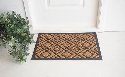 Orchid Moulded Panama Natural Doormat 40x60 cm Non-Slip Absorbent Dirt Tapper Door Mats Floor Mats For Front Back 100% Natural Coir Weather Resistant Eco-friendly Entrance Mat (RB-6741)