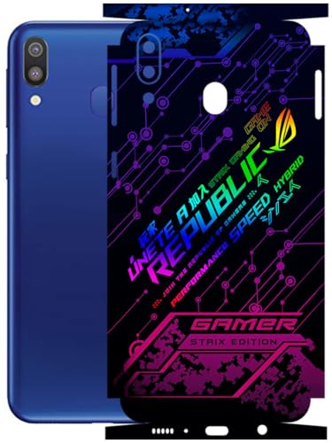 Image of AtOdds - Full Body Back Screen Guard Protector Film - Lamination Wrap Skin Sticker Compatible with Samsung Galaxy M20 | Scratchproof Matte Finish (Gamer)